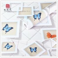 decal giấy dán tường bươm ô 3d keo sẵn khổ 10m x45cm