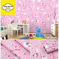 Decal giấy dán tường trang trí gấu Pooh, kitty, đoraemon siêu đáng yêu ( kích thước: 10 mét * 45cm)