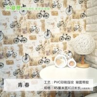 decal giấy dán tường xe đạp keo sẵn khổ 10m x45cm