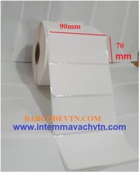Decal giấy in cảm nhiệt 90x70mm bế dạng cuộn 50m