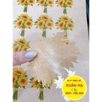 Decal giấy Kraft nâu, không màng, có bế, in lấy trong ngày màu săc sắc nét, chất lượng uy tín