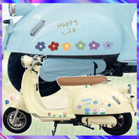 Decal hoạt hình, nhãn dán tạo kiểu xe hoa đầy màu sắc, hoa dễ thương, trang trí mũ bảo hiểm xe máy, điện thoại máy tính xách tay, nhãn dán trang trí, chống thấm nước