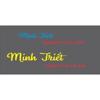 (DECAL LOGO STICKER ỦI ÁO CHO BÉ ĐI HỌC) COMBO CHỮ MINH TRIẾT