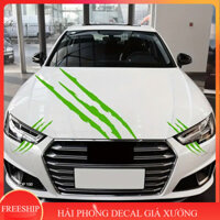 Decal móng vuốt, Bộ 3 Miếng Dán Đề Can Vinyl Màu Đen In Hình Dấu Chân Cho Mui Xe Hơi Bmw E46