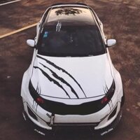 Decal móng vuốt, Bộ 3 Miếng Dán Đề Can Vinyl Màu Đen In Hình Dấu Chân Cho Mui Xe Hơi Bmw E46