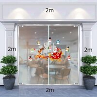 Decal Ông già Noel ,xe tuần lộc và dây treo số 2
