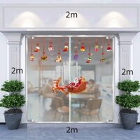 Decal Ông già Noel ,xe tuần lộc và dây treo số 1