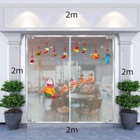 Decal Ông già Noel ,xe tuần lộc và dây treo