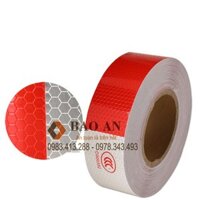 Decal phản quang trắng đỏ bản rộng 5cm dài 40m