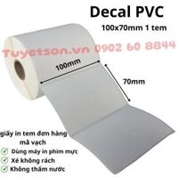 Decal PVC 100x70mm 1 tem - tem nhựa in đơn hàng mã vạch 10x7cm                         &nbsp(&nbspxé không rách, không thấm nước, dùng máy in phim mực&nbsp)