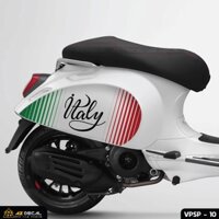 Decal Rời Xe Vespa Sprint/LX/GTS Thiết Kế Mix Màu Cờ Italy | VP10 | Tem Chế PVC Dễ Dán Tại Nhà Với Khuôn Cắt Sẵn