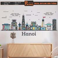 Decal Skyline Vietnamese - Việt Nam City Dán Trang Trí Tường, Chung Cư, Quán Ăn. SKY