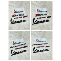 Decal tem chữ nổi vespa sprint vespa primavera 125 150 abs màu đen hàng nhựa cứng cao cấp keo bám dính siêu chắc