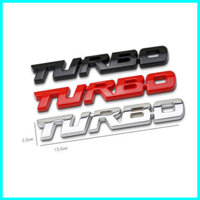 Decal tem chữ Turbo dán trang trí thân xe hoặc đuôi ô tô - Chất liệu: Hợp kim inox - HÀNG CÓ SẴN