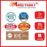 Decal Tem nhãn giấy 5cm - Phủ bóng theo nhu cầu