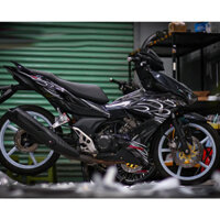 Decal Tem Rời Xe cao cấp Lửa trắng xám dán Winner X V2 đen - tem cao cấp không bay màu