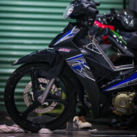 Decal Tem Rời Xe cao cấp RC mẫu mới 2024 xanh xám cho Sirius 110 - xe đen