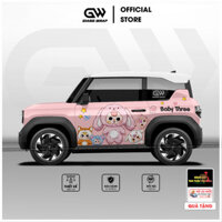 Decal Tem Xe VF3 Baby Three dễ thương - Mẫu 002  - Tùy Chỉnh Thiết Kế Theo Yêu Cầu - Đủ Màu Xe