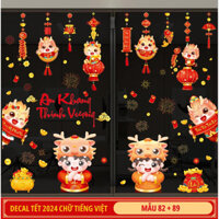 Decal tết 2024 mẫu 82+89(dán tường, dán kính)