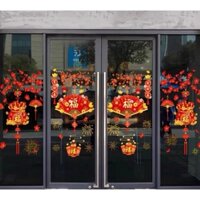 Decal tết dán kính (tĩnh điện) trang trí Tết