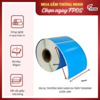 Decal Thường Màu Da Trời 70x80mm Cuộn 30m