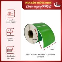 Decal Thường Màu Xanh Lá 70x80mm cuộn 30m