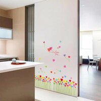 Decal trang trí chân tường cây cỏ hình trái tim SK7098