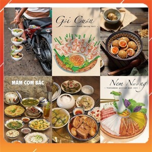 Decal trang trí dán tường các món ăn