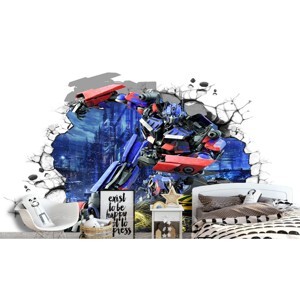 Decal trang trí dán tường Robot 3D