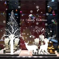 Decal trang trí giáng sinh noel-Tuần lộc và bông tuyết SK2012AB decalforchristmas
