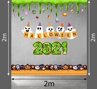 DECAL TRANG TRÍ HALLOWEEN 2021 COMBO CHÀO ĐÓN LỄ HỘI MA QUỶ