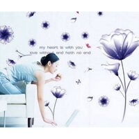 Decal trang trí hoa cánh mỏng có sẵn keo - decal trang trí phòng khách - phòng ngủ PK205