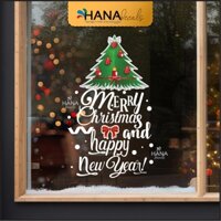 Decal Trang Trí Noel Merry Christmas Happy New Year Sticker Giáng Sinh Dán Kính 2024 - Hana Decals