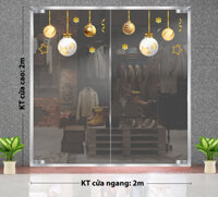 DECAL TRANG TRÍ NOEL QUẢ CHÂU TRẮNG VÀNG