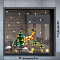 DECAL TRANG TRÍ NOEL TUẦN LỘC VÀNG VÀ NHỮNG CÂY THÔNG 2