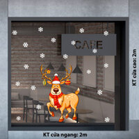 DECAL TRANG TRÍ NOEL TUẦN LỘC VÀNG VÀ BÔNG TUYẾT TRẮNG 2