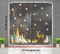 Decal trang trí noel tuần lộc đón chào giáng sinh .