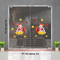 DECAL TRANG TRÍ TẾT ĐÔI RẮN XÁCH LỒNG ĐÈN