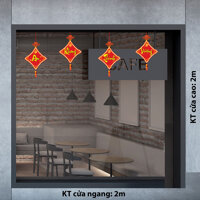 Decal trang trí tết liễn treo An khang thịnh vượng