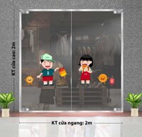 DECAL TRANG TRÍ TRUNG THU BÉ XÁCH LỒNG ĐÈN