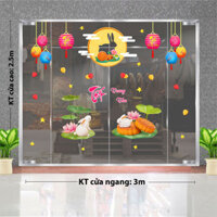 DECAL TRANG TRÍ TRUNG THU LỒNG ĐÈN VÀ BÁNH TRUNG THU