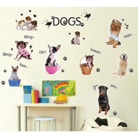 Decal trang trí tường - Những chú chó biết vâng lời