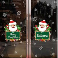 Decal trong dán kính noel Welcome Merry christmas