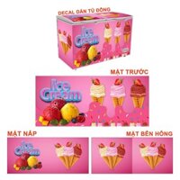Decal tủ đông - KEM HỒNG - Miến dán chống thấm nước