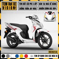 Decal Vision 2015 - 2022 Mẫu Tem Chỉ Thể Thao | VS14 | Tem Chế Dán Xe Vision Cắt Khuôn Sẵn, Chống Nước