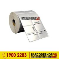 Decal xi bạc 50x30mm loại 2 tem 1 hàng