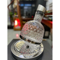 Decanter bình thở rượu vang xoay 360 độ có nắp lọc cặn màu Bạc