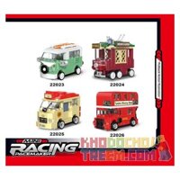 Decool 22023 Jisi 22023 non Lego 4 LOẠI XE BUÝT bộ đồ chơi xếp lắp ráp ghép mô hình Speed Champions Racing Cars MINI RACING PACEMAKER Đua Xe Công Thức 110 khối