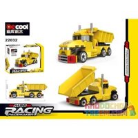 DECOOL 22031  4 LOẠI XE NÂNG BEN CẢNH SÁT CHỐNG BẠO ĐỘNG CỨU HỎA bộ đồ chơi xếp lắp ráp ghép mô hình Mini Racing Pacemaker Đua Xe Mini 82 khối
