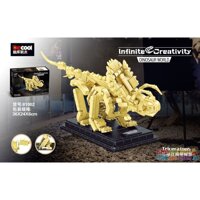 DECOOL 81002 MÔ HÌNH BỘ XƯƠNG TRICERATOPS bộ đồ chơi xếp lắp ráp ghép mô hình Dino DINOSAUR WORLD TRICERATOPS Khủng Long 455 khối